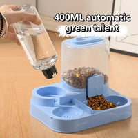 Large Capacity Gravity-Fed Automatic Feeder Dog Cat Food Bowl with Water Dispenser Pet Food Storage Dispenser Pet Supplies