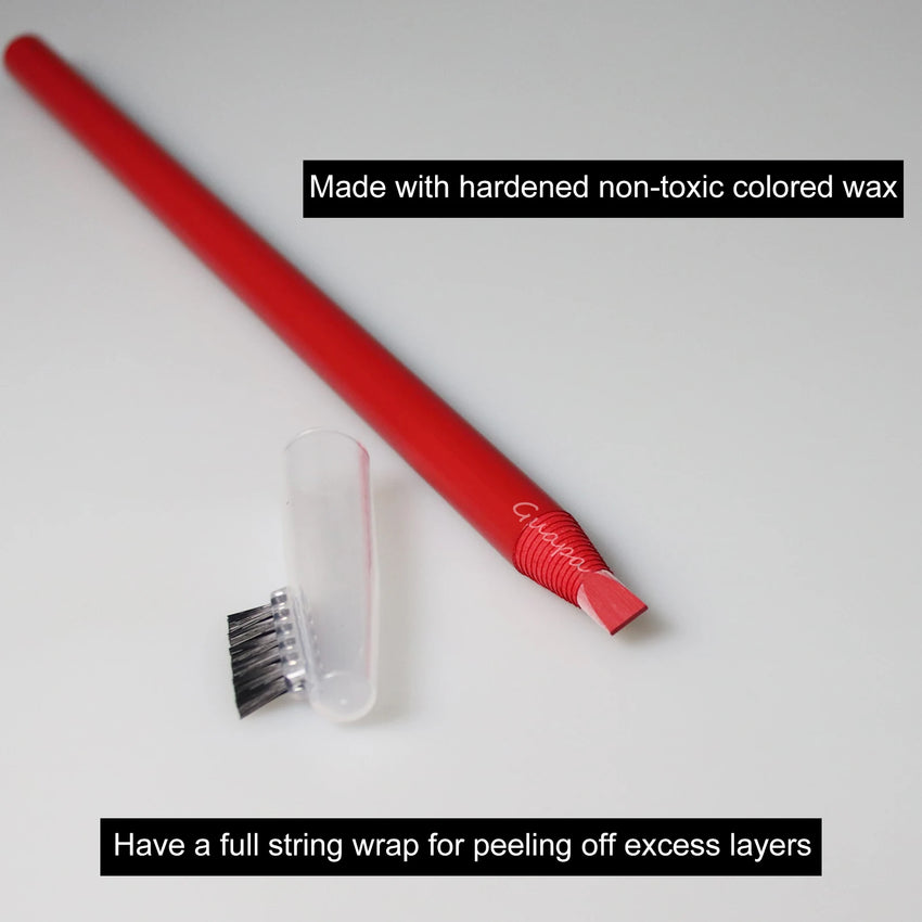 2PCS Professional Microblading Brow Mark Pencil Permanent Red Lip Contour Pen Tattoo Waterproof Art Tint Makeup Eyebrow Pen