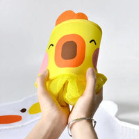 Baby Bath Toy Storage Bag Cartoon Cute Duck Mesh Quick Drying Bathroom Bath Bag with Suction Cup Drying Hanging Bag