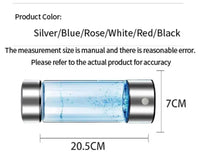 Rich Hydrogen Water Cup Portable Hydrogen Water H2 Generator Alkaline Maker Ionizer Bottle Super Antioxidan Titanium Filter