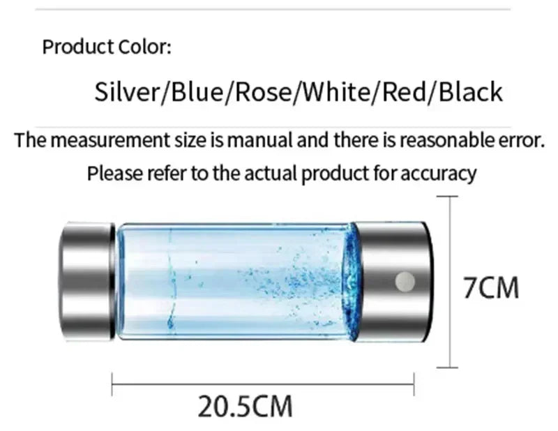 Rich Hydrogen Water Cup Portable Hydrogen Water H2 Generator Alkaline Maker Ionizer Bottle Super Antioxidan Titanium Filter