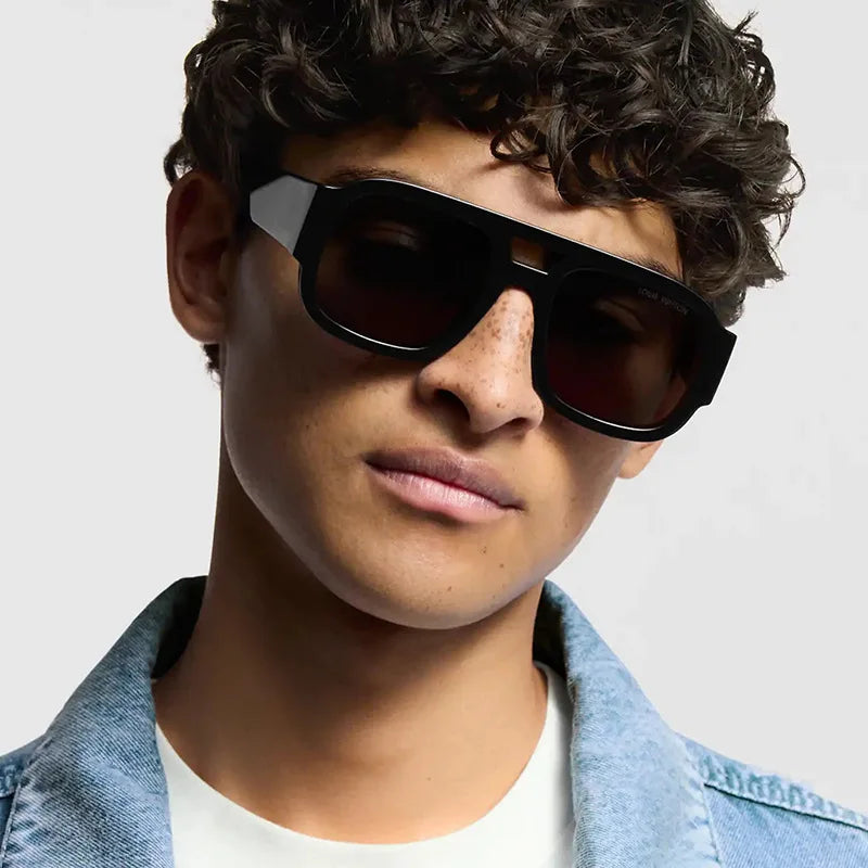 Fashion Double Bridges Square Sunglasses Women Candy Color Retro Wide Legs Men Sun Glasses Shades UV400