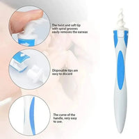 Ear Wax Remover Tool Ear Cleaner with Soft Silicone 16 Replacement Tips Simply To Grab Extract Earwax