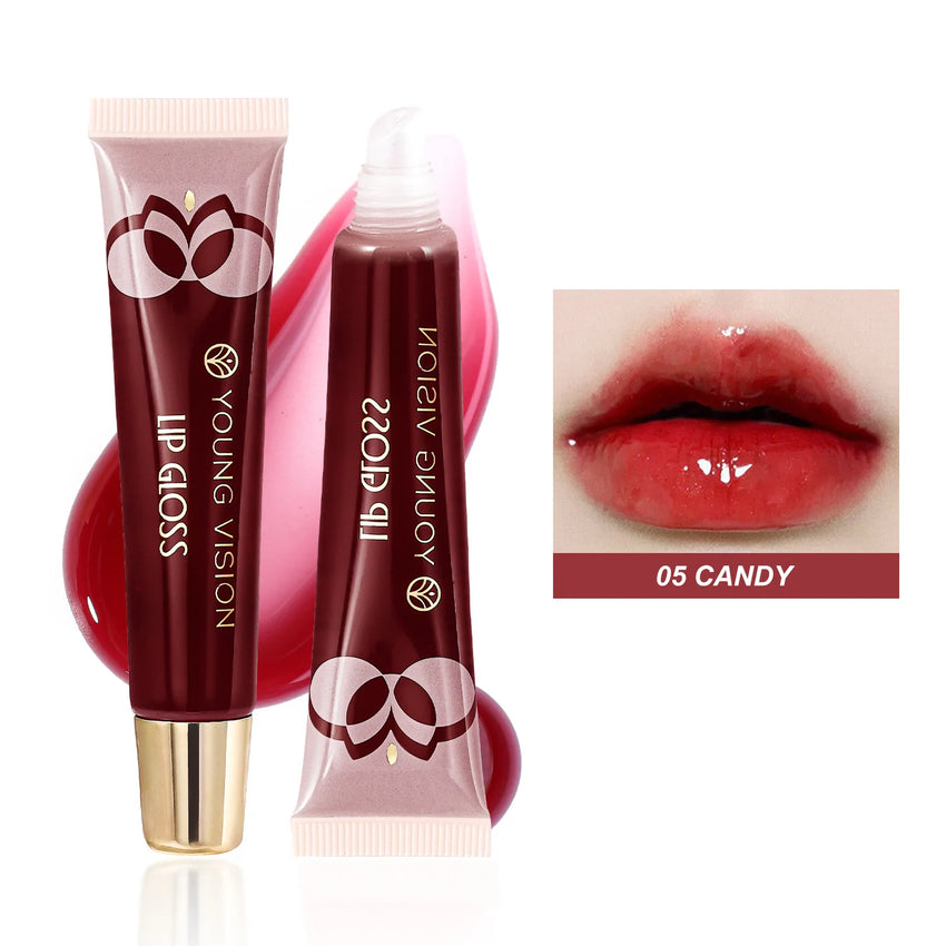Julystar 6color Long lasting Moisturizing Mirror Lip Oil, Fruit Flavor, Pudding Lip Moisturizing, Water Radiant Lip Honey