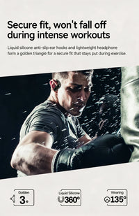DACOM L19 Wireless Headphones Bluetooth 5.3 Earphones True with Mic Button Control Noise Reduction Earhooks Waterproof Headset