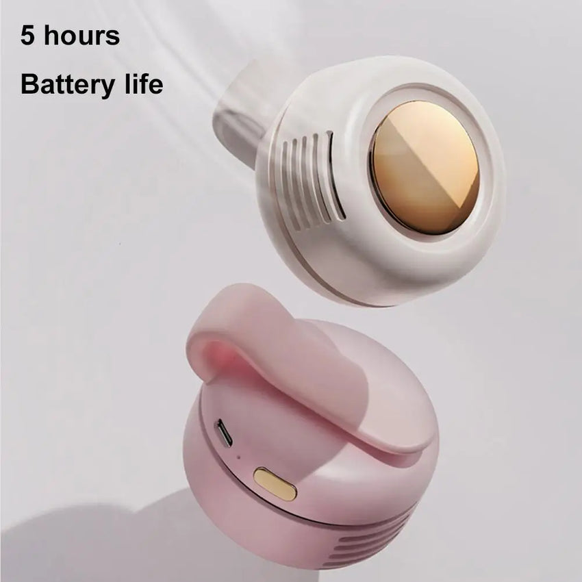 Portable Silent Mini Bladeless Electric Fan,Small fan Clip on Shirt Waist Mini Bladeless Fan Adjustable 3-Speed For Outdoor