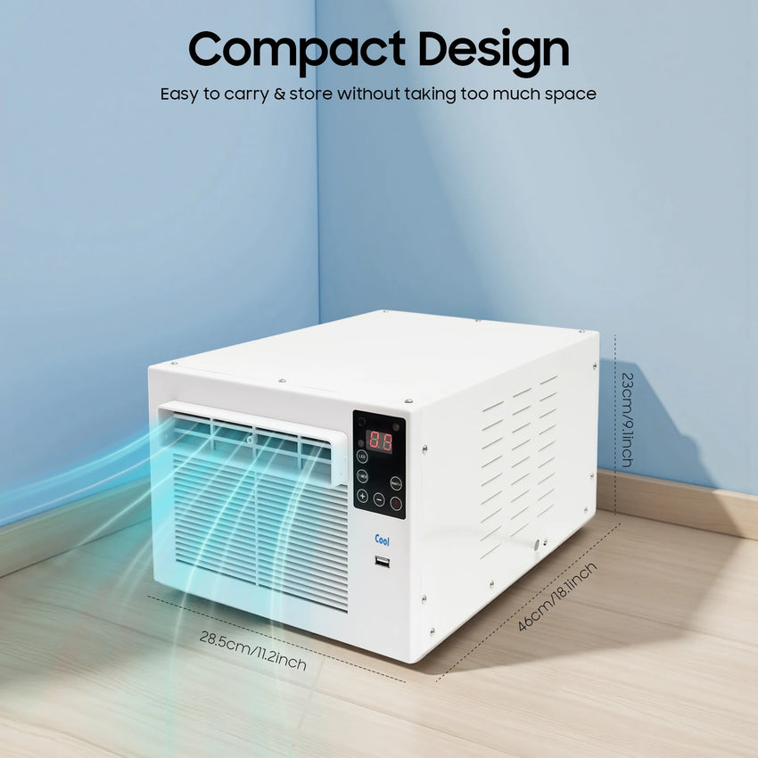 Semiconductor Refrigerator 280W 41.5*28.3*20.5cm White 40-50dB Small Window Air Conditioner for Bedroom Living Room Home Office