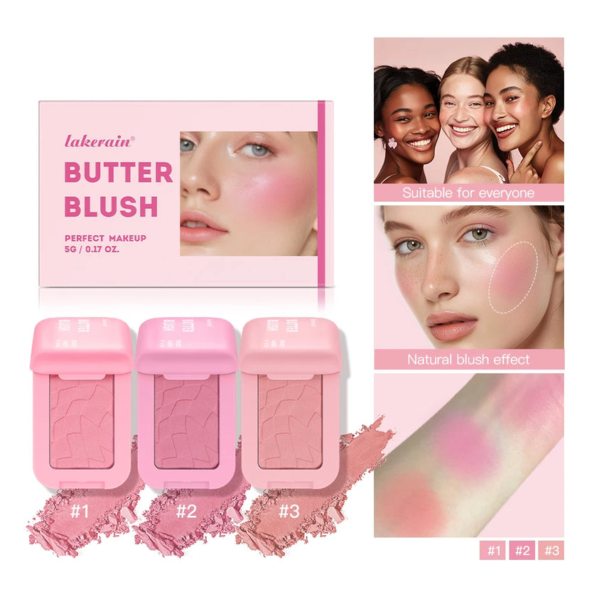 Professional Makeup Powder Blush 12HR Wear Vegan Formula Blusher Makeup Blush in Bar Cosmetics Palette Powder Pink Cream Face