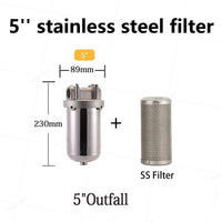 5inch Prefilter 304 Stainless steel hot water filter housing DN15 DN20 DN25 for high temperature high flow water filter housing