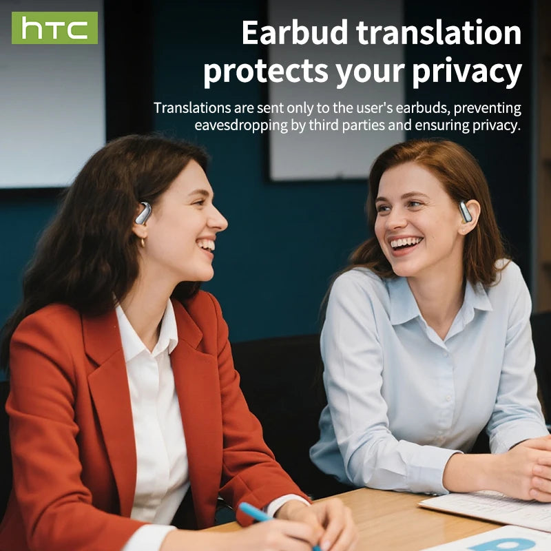 HTC Wireless Bluetooth Headset AI translation portable low latency USB-C clear sound comfortable fit anti-loss for music sports