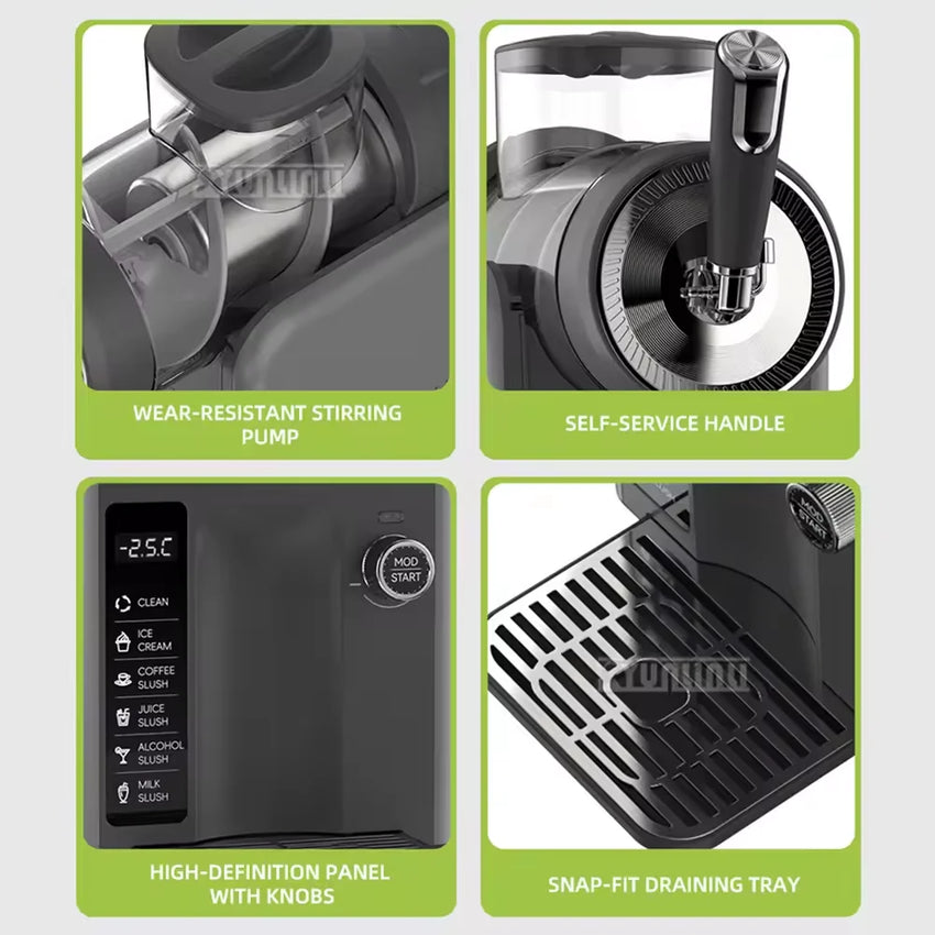 XEOLEO Snow Melting Machine 185W Household Cold Drink Slush Machine 1.8L Slushmaker Granite Machine Ice Cream Smoothie Machine