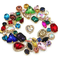 50pcs/set Water Drop Round Multi-shapes Claw Drill Pointedback Diamonds for Wedding Dresses Shoes Mixed Accessories