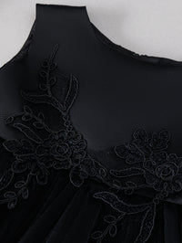 Sleeveless Hood Cloak Soft Satin Floral Embroidered Lace Wedding Party Princess Baby Dress Set