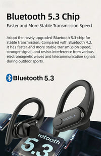 DACOM L19 Wireless Headphones Bluetooth 5.3 Earphones True with Mic Button Control Noise Reduction Earhooks Waterproof Headset