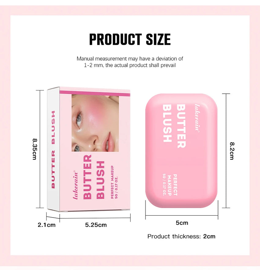 Professional Makeup Powder Blush 12HR Wear Vegan Formula Blusher Makeup Blush in Bar Cosmetics Palette Powder Pink Cream Face