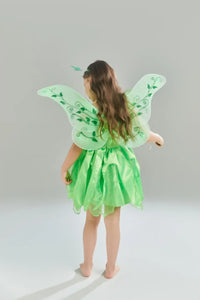 Girls Party Dresses Fairy Green Costume for Girl Tinkerbell Children Clothing Princess Elf Birthday Ball Gown Wing Dresses