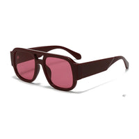 Fashion Double Bridges Square Sunglasses Women Candy Color Retro Wide Legs Men Sun Glasses Shades UV400