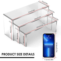 3/6/9/12Pc Clear Acrylic Display Stand Cosmetic Bag Jewelry Showcase Cup Holder for Home Shop statue Model Pottery Display Riser