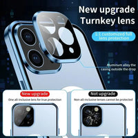 Metal Magnetic Anti Peeping Privacy Case For iPhone 17 16e 15 14 13 12Pro Max Magsafe Case 360 Protection Shockproof Phone Cover