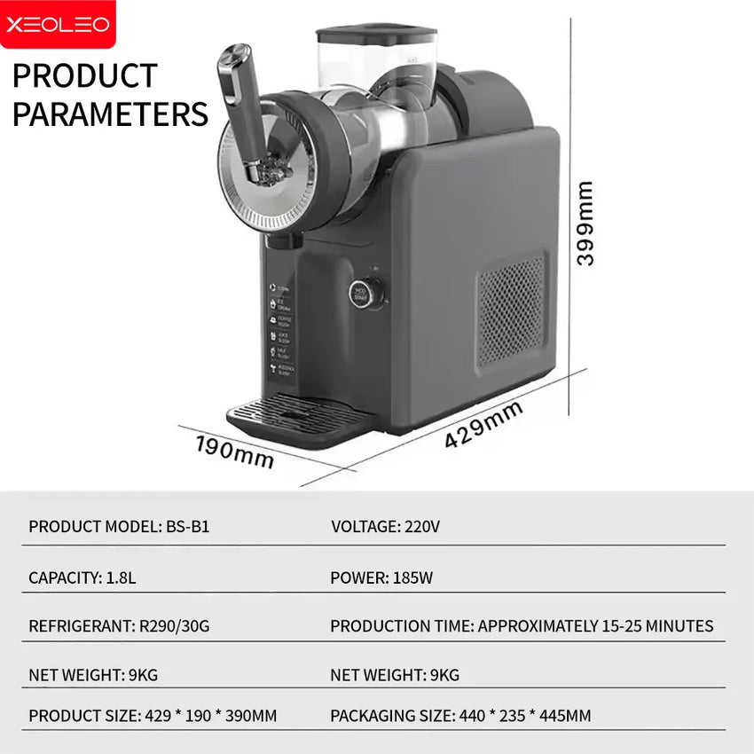 XEOLEO Snow Melting Machine 185W Household Cold Drink Slush Machine 1.8L Slushmaker Granite Machine Ice Cream Smoothie Machine