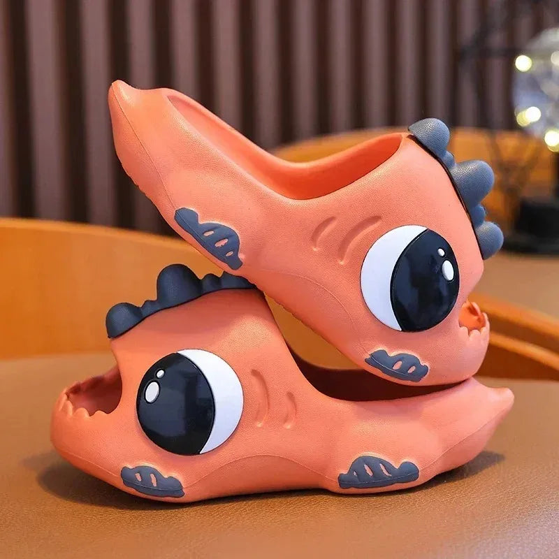 /Summer Aged 2-12 Children Slippers Cute Cartoon Dinosaur Beach Sandal For Kids Boys Girls Flip Flops Non-Slip Indoor Home Shoes