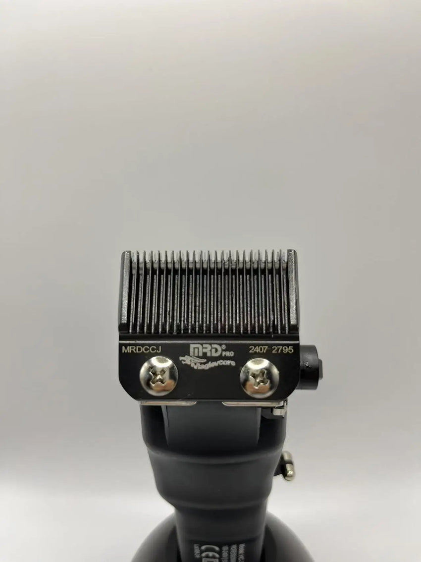 MRD HC-3969X Lawn Shovel Men's Professional Hair Clipper DC Rotating Motor Horn DLC Black Diamond Blade 7200RPM Trimmer Withbase