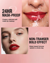 Integrated waterproof lipliner+lipstick lipstick lipstick set,no smudge,no fade,no cup,durable,easy to create a perfect makeup!