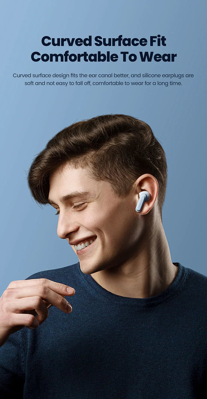 Toocki Bluetooth Earphones BT 5.3 Flip In-Ear Headphones True Wireless Hi-Fi Headsets 400mAh Long Standby Phone Sports Earbuds