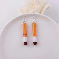 Personalized Simulation Cigarette Earrings Fashion Creative Funny Cigarette Butt Earring for Women Men Punk Street Jewelry Gifts