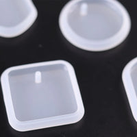 1/6/10pcs DIY Keychain Pendant Silicone Mold Set Crystal Epoxy Resin Mold Round Rectangle Pendants Jewelry Making Casting Mould