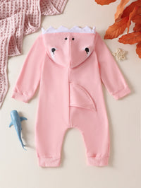 Autumn Newborn Infant Baby Boys & Girls Long Sleeved Hooded Shark Romper Onepiece Crawling Suit Baby Clothing