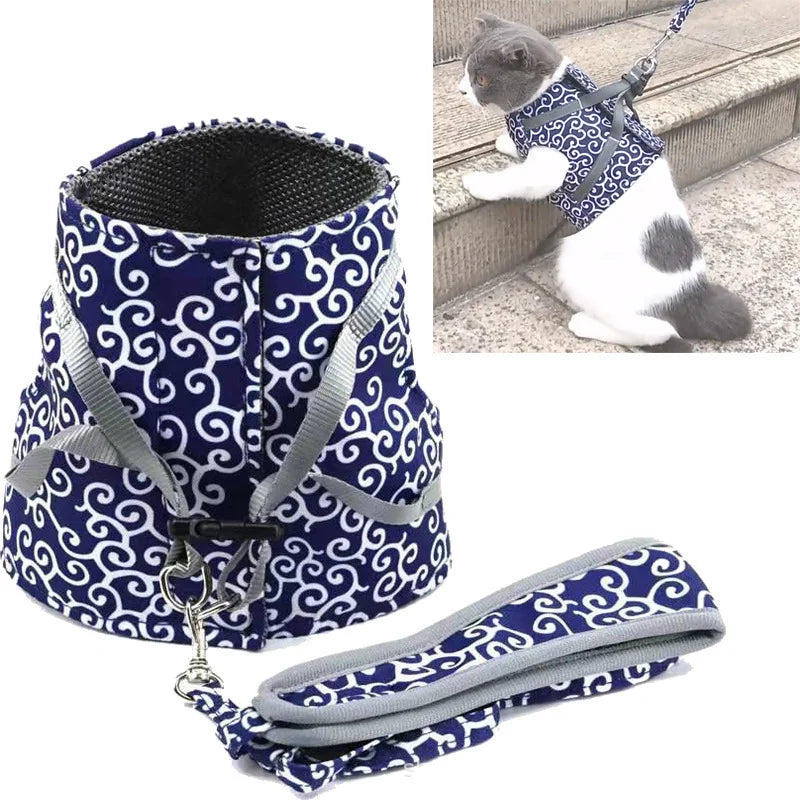 Pet supplies Favorite cat traction rope walking cat vest breathable pet chest strap cat traction strap Easy to carry and wear