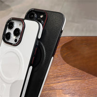 Business Leather Magnetic Phone Case For iPhone 16 15 Pro Max 14 13 12 For Magsafe Wireless Charging Shockproof Matte Back Cover