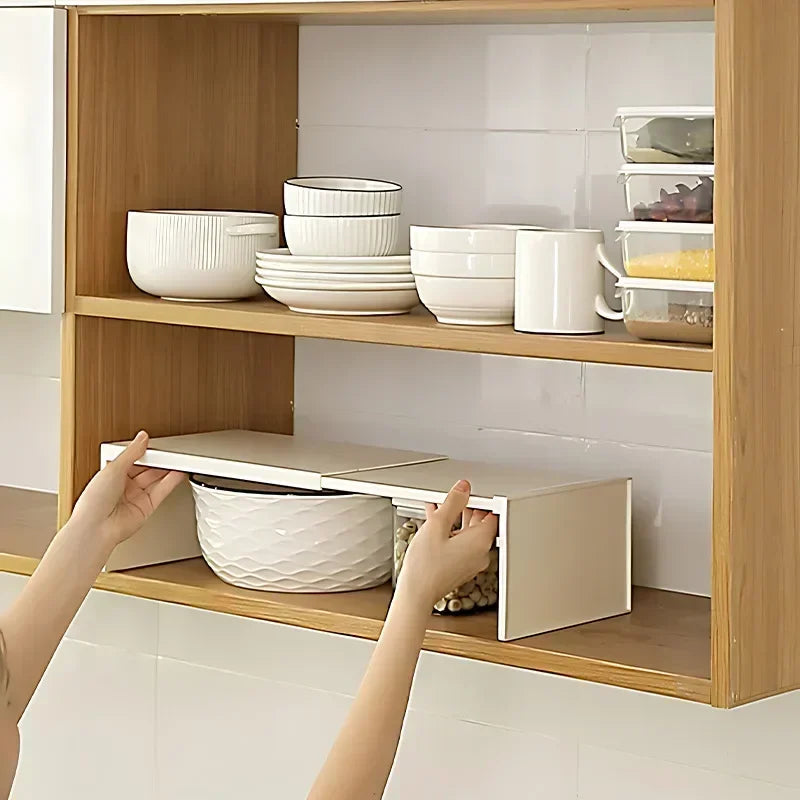 Kitchen Cupboard Organizer Retractable Cabinet Shelf Seasoning Bottle Spice Rack Dish Shelf Kitchen Accessories Storage 2030