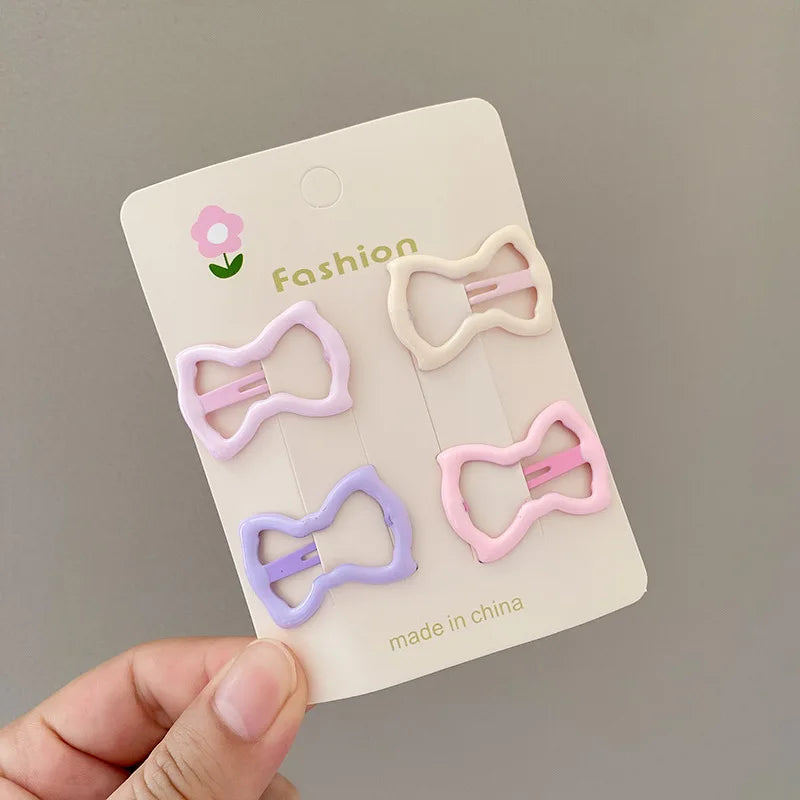 4pcs/set Cute Star Hair Clips Girl's Side Bangs Hair Accessories Small Clip Children's Hair Decorations Kids Accessories