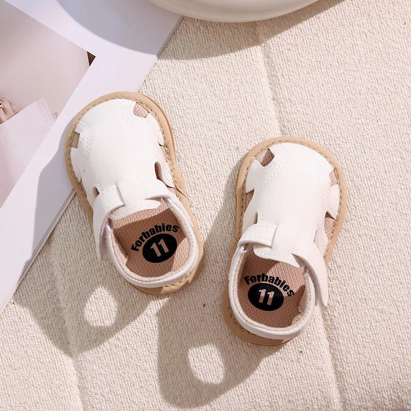 Breathable Summer Newborn Baby Girls Sandals Shoes Toddlers Simple Style Solid Color Soft Sole Shoes Outdoor Indoor Prewalker