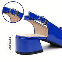 Women's high heel sandalsblue elegant ladies' square heel fashion heels 1.98in for casual wear shopping travel vacations