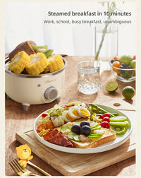 360W Electric Egg Boiler Breakfast Machine Multicooker Steamer Automatic Egg Cookers Home Egg Custard Steaming Cooker with Timer