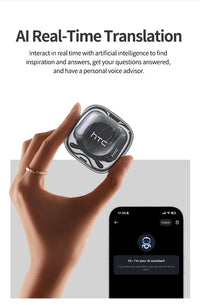 HTC Wireless Bluetooth Headset AI translation portable low latency USB-C clear sound comfortable fit anti-loss for music sports