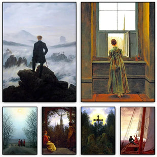 1pc frameless Caspar David Friedrich Artwork Posters Classical Vintage Wall Art Canvas Painting and Print Picture for Nordic Liv