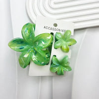 3Pcs/Set Sweet Flower Colroful Gradient Hair Claws Ponytail Cip Clamp Barrettes Hairpins For Women Girl Beach Hair Accessories