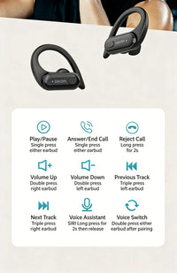 DACOM L19 Wireless Headphones Bluetooth 5.3 Earphones True with Mic Button Control Noise Reduction Earhooks Waterproof Headset