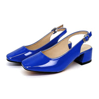 Women's high heel sandalsblue elegant ladies' square heel fashion heels 1.98in for casual wear shopping travel vacations