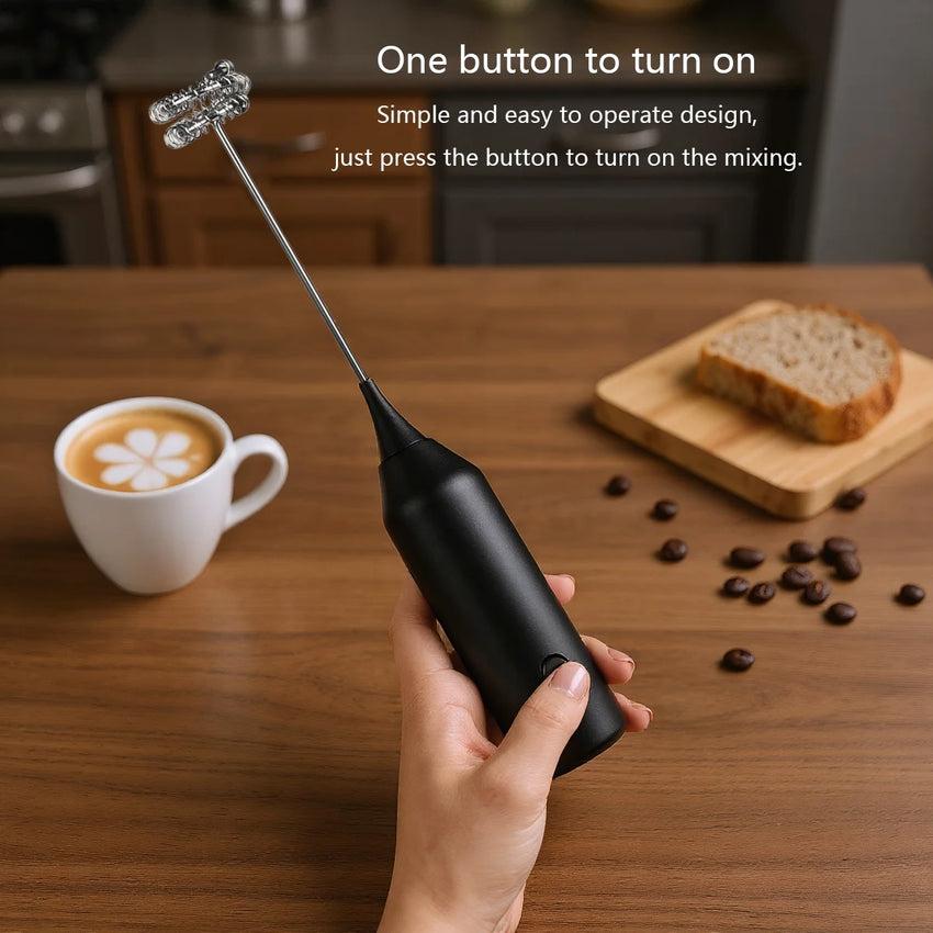 Electric milk frother, milk frother battery, AA size electric coffee mixer, egg beater, cream mixer, cooking tool mixer