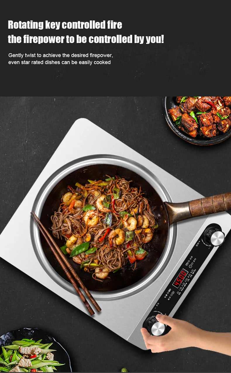 5000W Household Concave Induction Cooker High Power Intense Fire Non-Radiative Multifunction Stir Frying Electric Stove