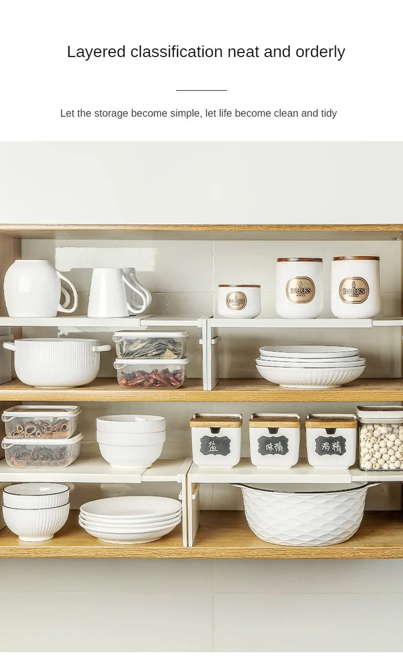 Kitchen Cupboard Organizer Retractable Cabinet Shelf Seasoning Bottle Spice Rack Dish Shelf Kitchen Accessories Storage 2030