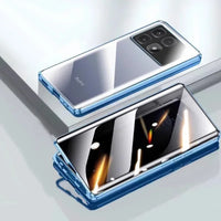 Anti Peeping Spy Privacy lock buckle Metal Case For Redmi Note 13 12 14 Pro Plus 5G Temper Glass Lens Protect Cover Phone Cases