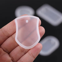 1/6/10pcs DIY Keychain Pendant Silicone Mold Set Crystal Epoxy Resin Mold Round Rectangle Pendants Jewelry Making Casting Mould