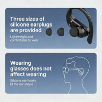 DACOM L19 Wireless Headphones Bluetooth 5.3 Earphones True with Mic Button Control Noise Reduction Earhooks Waterproof Headset
