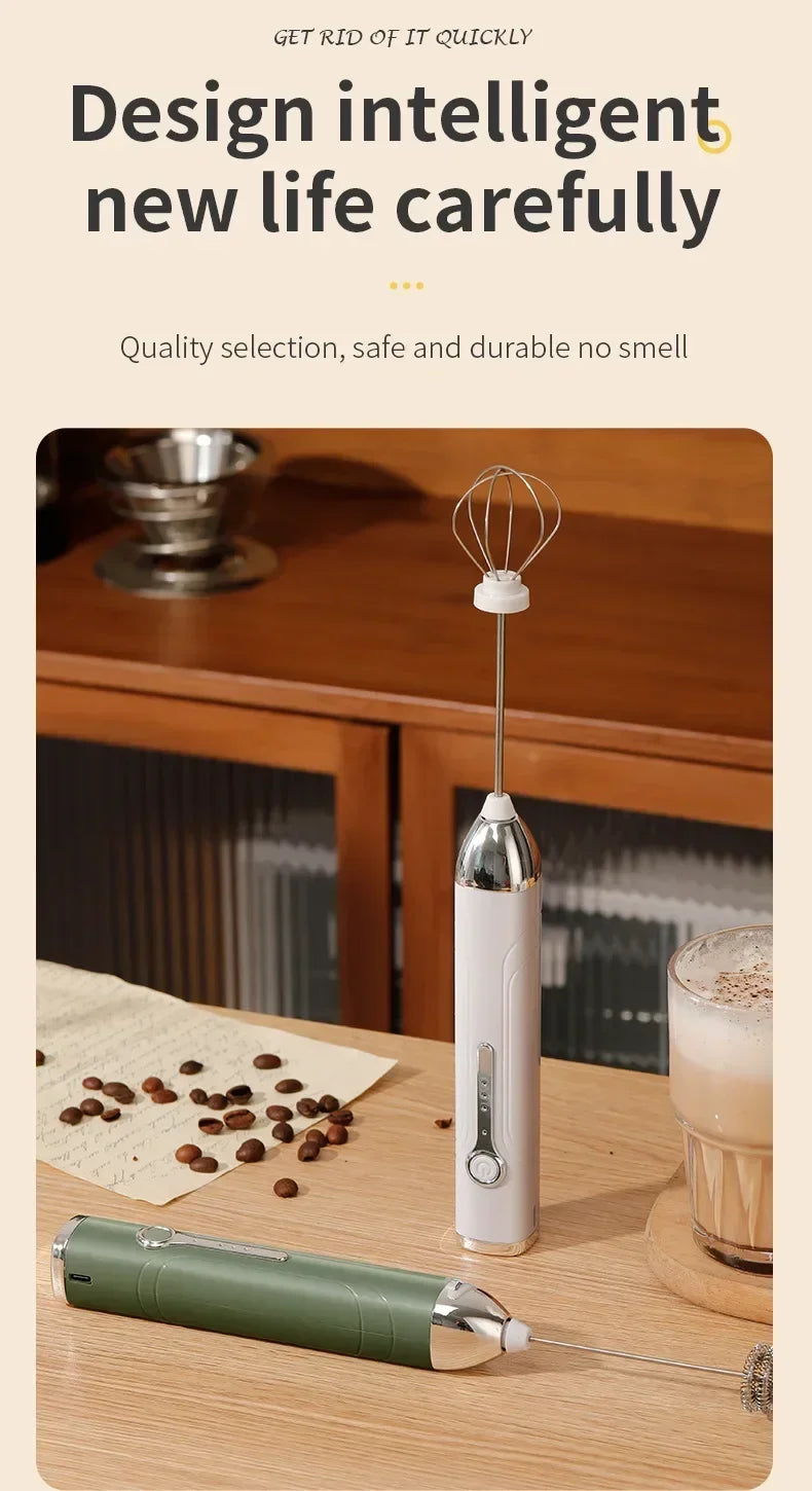 TINSOL 2025 New Wireless Mini Handheld Milk Frother Type-C Rechargeable Coffee Frother Portable Kitchen Cooking Tool Foam Mixer